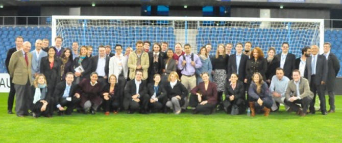 The Young Leaders group at Le Havre stadium